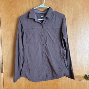 REI Co-op A‎ Wilderness Women's Button Up Long Sleeve Shirt Hiking Travel